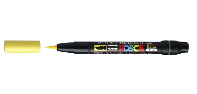 Posca Pinselstift PCF350 1-10mm gelb