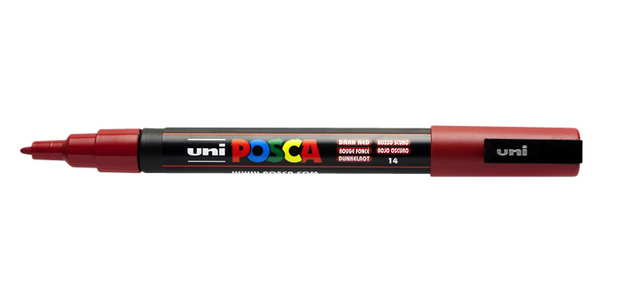 Paintmarker Uni POSCA PC3M fijn donkerrood