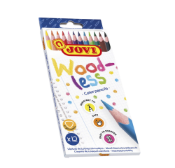 Crayons de couleur Jovi sans bois assorti étui 12 pièces