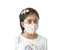 Wasbaar mondmasker, party time motief, maat: kinderen, pak van 5 stuks