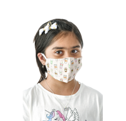 Masque lavable, motif party  time, taille: enfants, paquet de 5 pièces