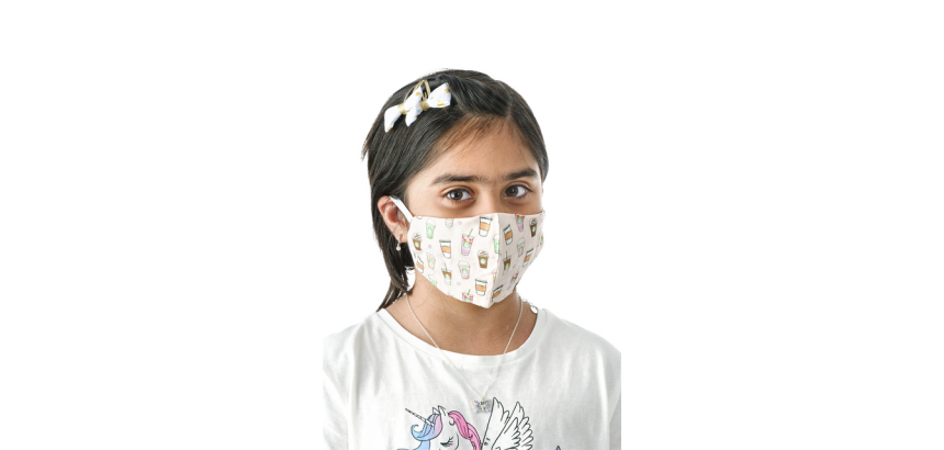 Masque lavable, motif party  time, taille: enfants, paquet de 5 pièces