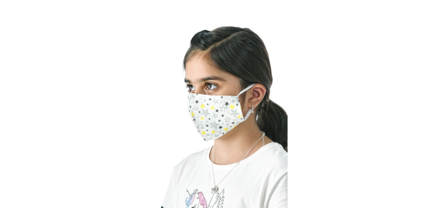 Washable mask, star pattern, size: children, pack of 5 pieces