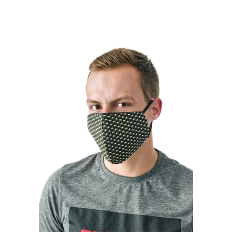 Masque lavable, motif green cubes, taille: hommes, paquet de 5 pièces