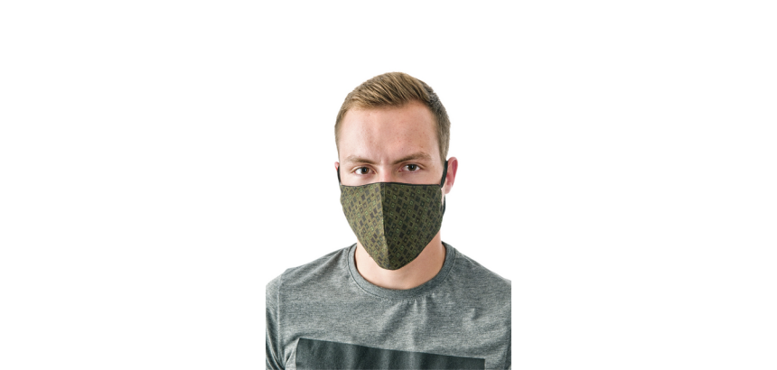 Washable mask, green kites pattern, size: men's, pack of 5 pieces