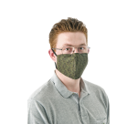 Washable mask, green kites pattern, size: men's, pack of 5 pieces