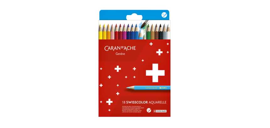 Kleurpotloden Caran D'ache  Swisscolor Aquarel kartonnen doos à 18stuks