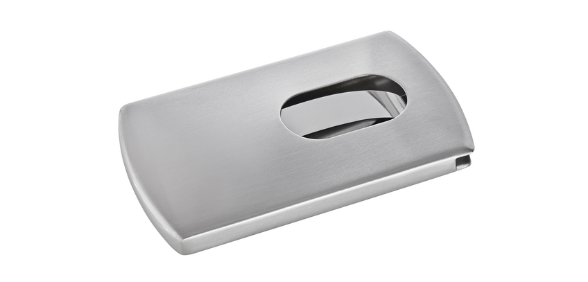 Sigel VZ120 Snap Business Card Holder 12 Cards Stainless Steel Silver