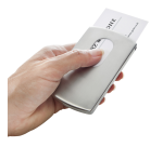 Sigel VZ120 Snap Business Card Holder 12 Cards Stainless Steel Silver