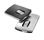 Sigel VZ121 Snap Business Card Case 12 Cards Faux Black Leather