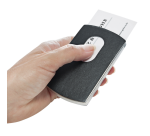 Sigel VZ121 Snap Business Card Case 12 Cards Faux Black Leather