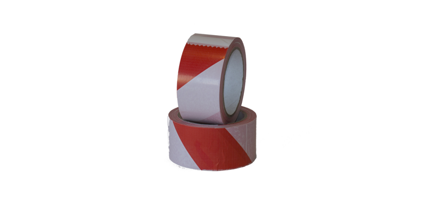 Ruban de signalisation IEZZY 50mmx66m rouge/blanc