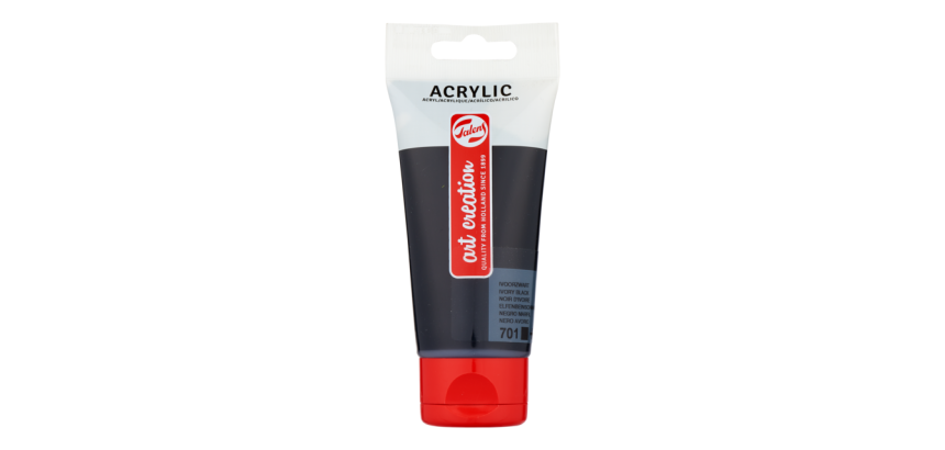 Peinture acrylique Talens Art Creation 701 Noir ivoire tube 75ml