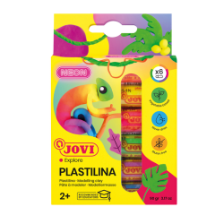 Boetseerklei Jovi plastalina 15gr neon kleuren assorti etui à 6 stuks