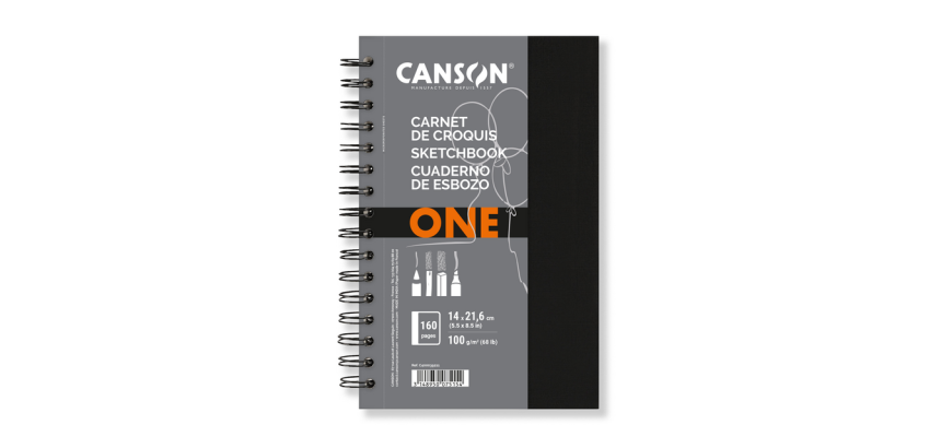 Schetsboek Canson Art Book One spiraalgebonden 80vel 100gr 140x216mm wit