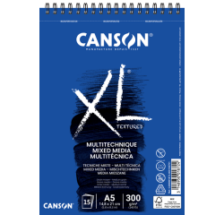 De_bloc dibujo acuarela canson xl mix media grano medio din a5 15 hojas 300 gr/m2