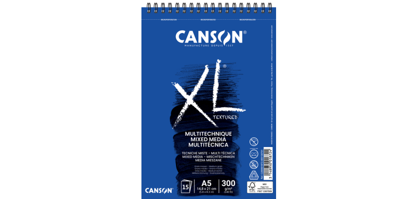Bloc à dessin Canson XL Multitechnique A5 15 feuilles 300g blanc