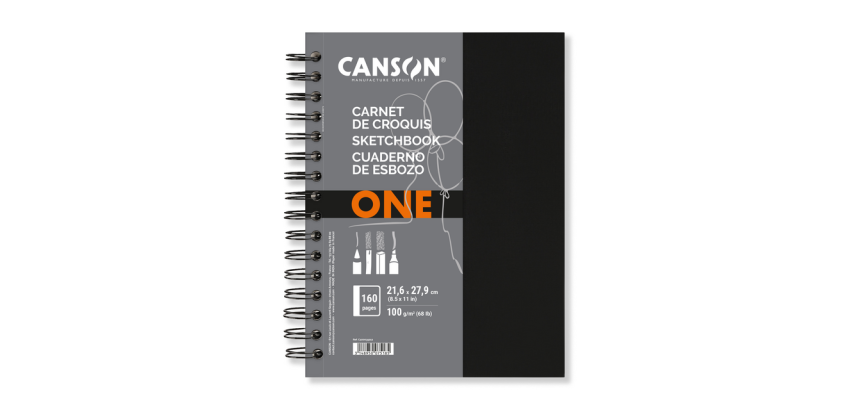 Carnet de croquis Canson Art Book One spirale 216x279mm 80 feuilles blanches 100g