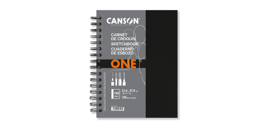 Canson Art Book One Spiral Sketchbook 216x279mm 80 White Sheets 100g