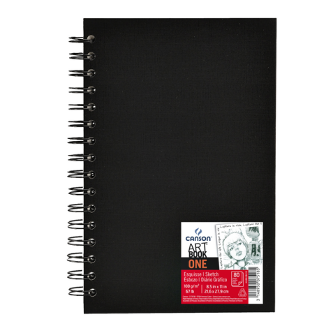 Carnet de croquis Canson One Art Book 216x279mm 80 feuilles 100g noir