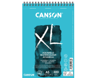 Bloc aquarelle Canson XL A5 20 feuilles 300g spirale blanc