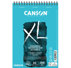 Bloc aquarelle Canson XL A5 20 feuilles 300g spirale blanc