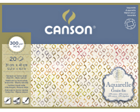 Bloc Aquarelle Canson 31x41cm 20 feuilles 300g Fin collé