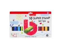 Feutre tampon Bruynzeel Kids Super Stamp set 10 couleurs
