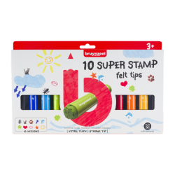 Feutre tampon Bruynzeel Kids Super Stamp set 10 couleurs