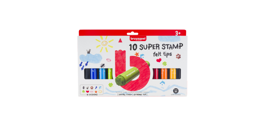 Stempelstift Bruynzeel Kids Super Stamp set à 10 kleuren
