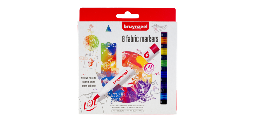 Feutre textile Bruynzeel Teens set 8 couleurs