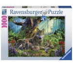 Puzzle Familie wolf en het bos 1000 pièces