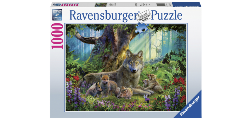 Puzzle Familie wolf en het bos 1000 pièces