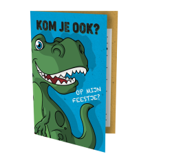 Carte d'invitation Dinosaure 13,5x9cm (NL)