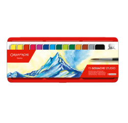 Gouache Caran d'Ache boîte de 15 couleurs