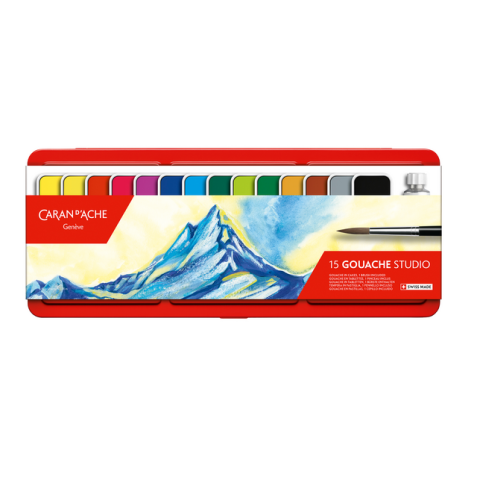 Gouache Caran d'Ache Boîte de 15 couleurs