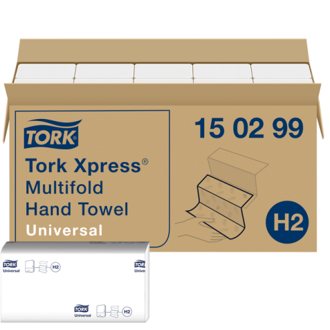 Essuie-mains Tork Xpress Basis H2 150299 Universal multifold 2 épaisseurs blanc