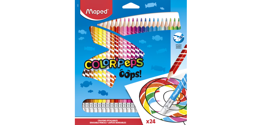 Maped Color'Peps Oops colored pencils, 24 pencils in a cardboard case