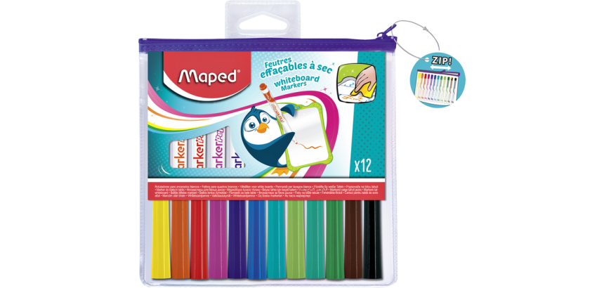 Feutre tableau blanc Maped Marker'Peps set 12 couleurs