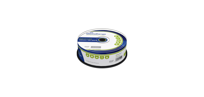 DVD-R MediaRange 4.7GB|120min 16x speed, 25 stuks
