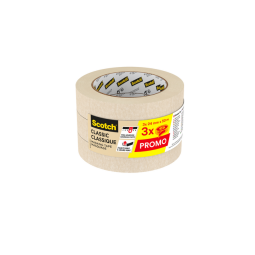 Afplaktape Scotch Classic 24mmx50m beige 3 rollen