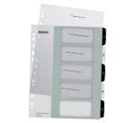 Leitz WOW printable dividers, 5 tabs, in black and white