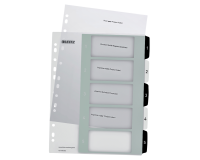 Leitz WOW intercalaires imprimables, 5 onglets, en noir et blanc