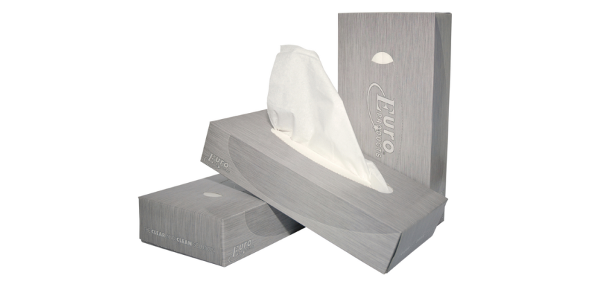 Facial tissues Euro Products 2-laags 100 vel wit 140040