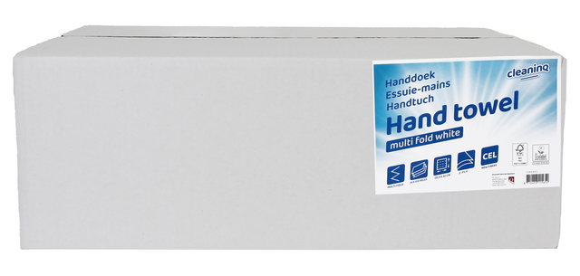 Handdoek Cleaninq H2 i-vouw 2-laags 203x320mm 25x120 vel wit