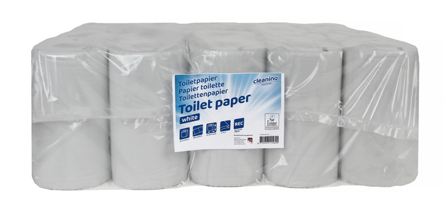 Papier toilette Cleaninq recyclé 2 épaisseurs 40x 400 feuilles blanc