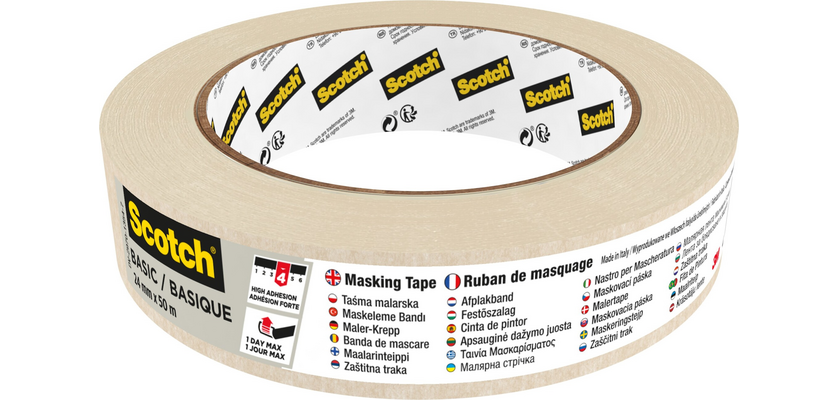 Scotch Basic Masking Tape 50m x 24mm beige