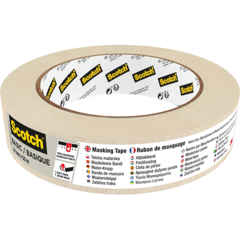 Afplaktape Scotch Basic 24mmx50m beige