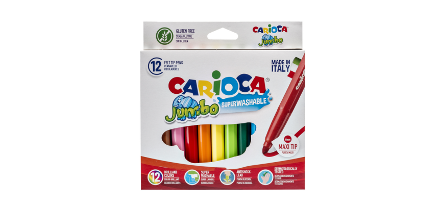 Feutre Carioca Jumbo Maxi assorti set 12 pièces