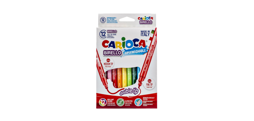 Feutre Carioca Birello double pointe assorti set 12 pièces